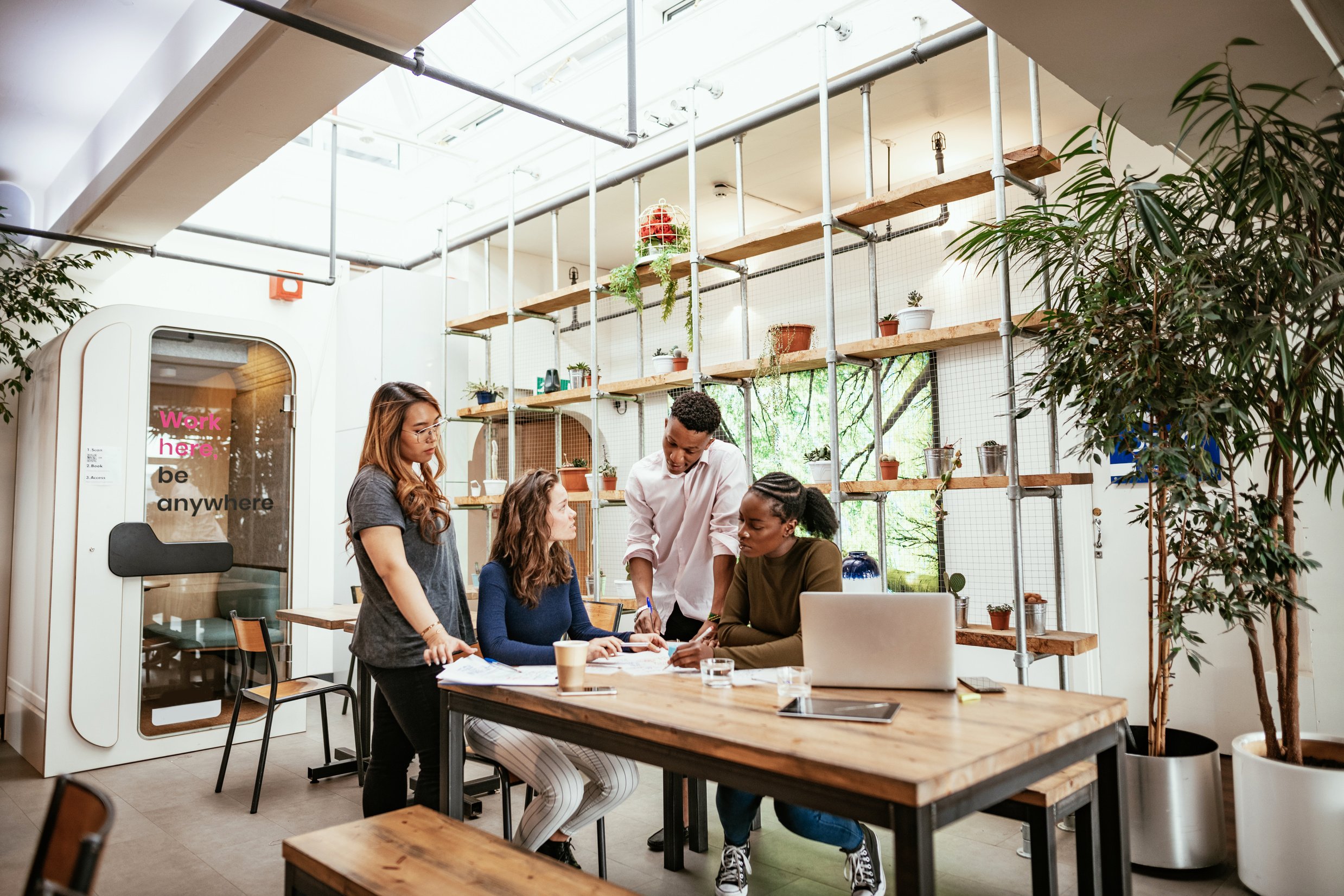 Diverse business people, teamwork in office